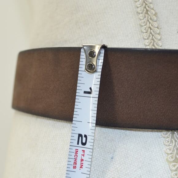 American Bison Brown Leather Belt Durable Mens Classic Sz 32 - Picture 3 of 11